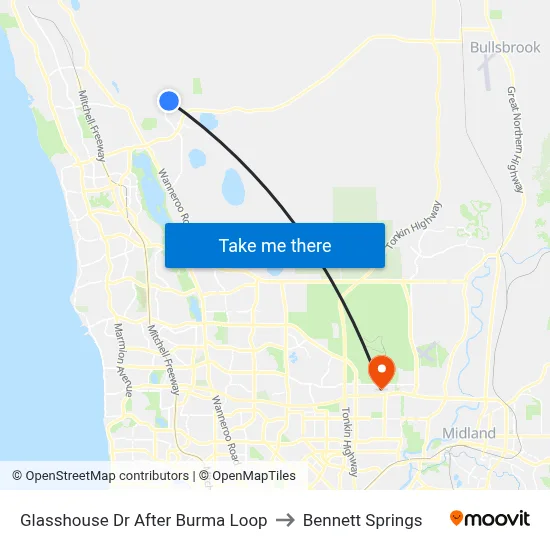 Glasshouse Dr After Burma Loop to Bennett Springs map
