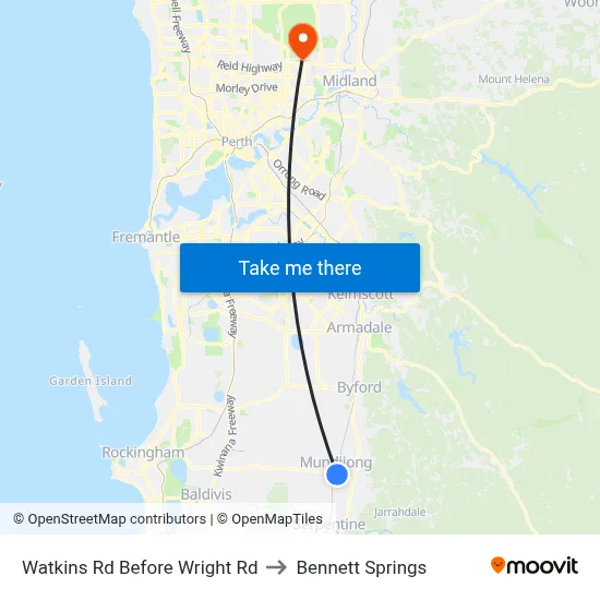 Watkins Rd Before Wright Rd to Bennett Springs map