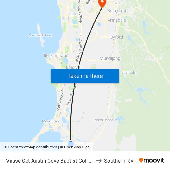 Vasse Cct Austin Cove Baptist College to Southern River map