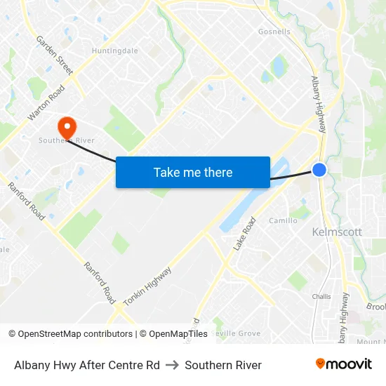 Albany Hwy After Centre Rd to Southern River map