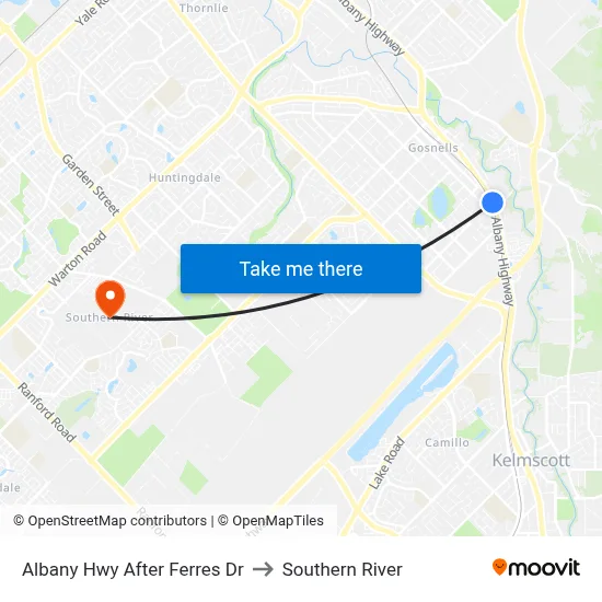 Albany Hwy After Ferres Dr to Southern River map