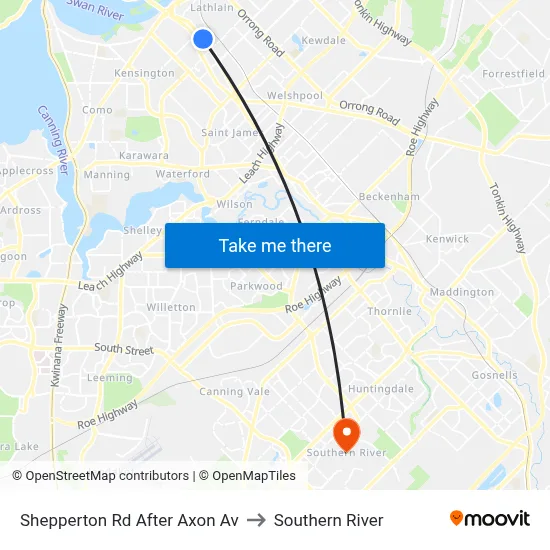 Shepperton Rd After Axon Av to Southern River map