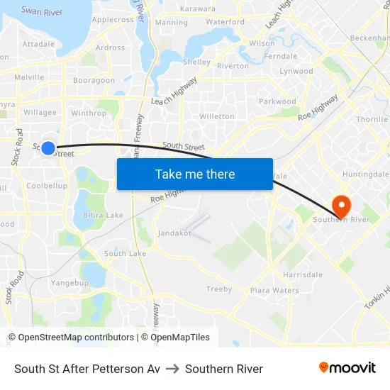 South St After Petterson Av to Southern River map
