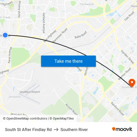 South St After Findlay Rd to Southern River map
