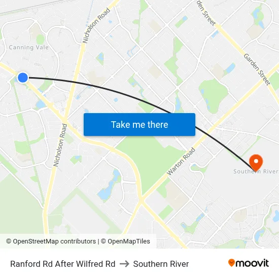 Ranford Rd After Wilfred Rd to Southern River map