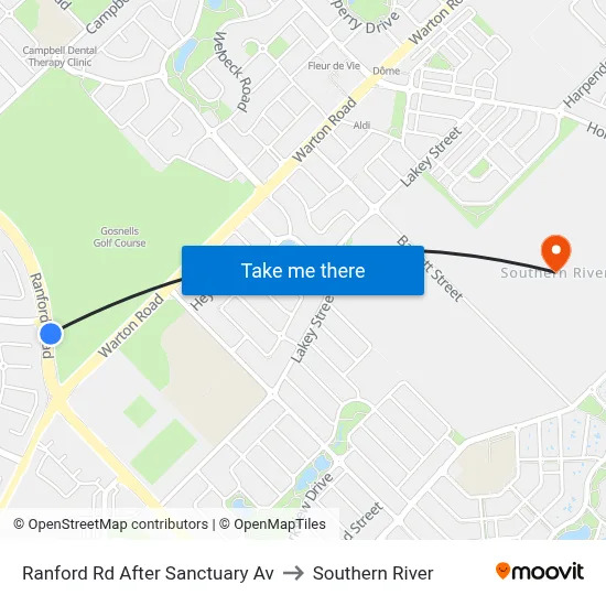 Ranford Rd After Sanctuary Av to Southern River map