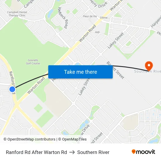 Ranford Rd After Warton Rd to Southern River map