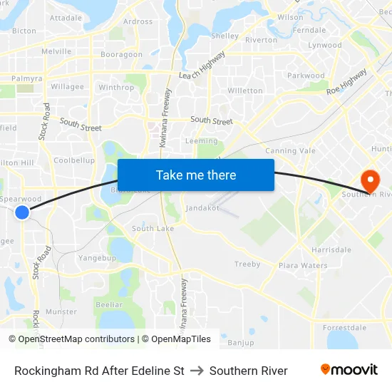 Rockingham Rd After Edeline St to Southern River map