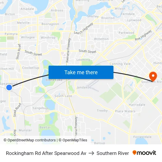 Rockingham Rd After Spearwood Av to Southern River map