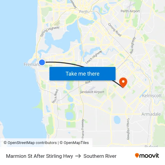 Marmion St After Stirling Hwy to Southern River map