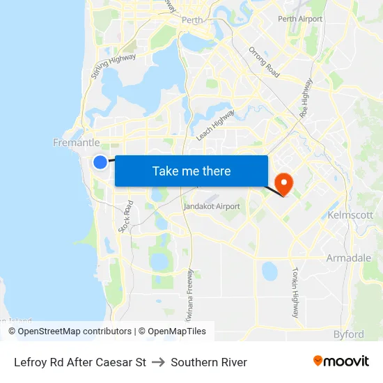 Lefroy Rd After Caesar St to Southern River map