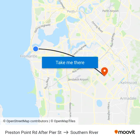 Preston Point Rd After Pier St to Southern River map