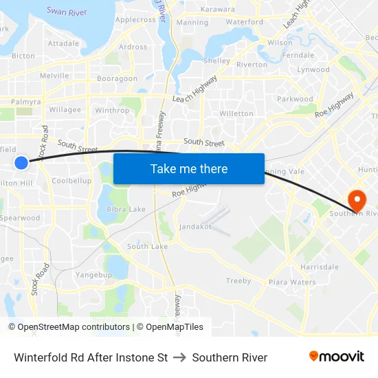 Winterfold Rd After Instone St to Southern River map