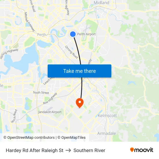 Hardey Rd After Raleigh St to Southern River map