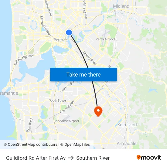 Guildford Rd After First Av to Southern River map