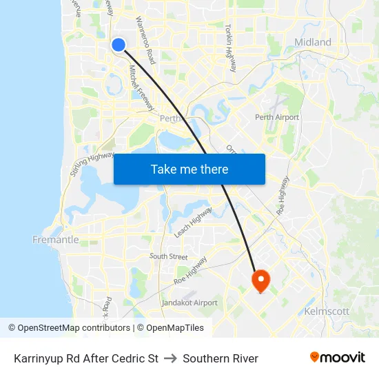 Karrinyup Rd After Cedric St to Southern River map