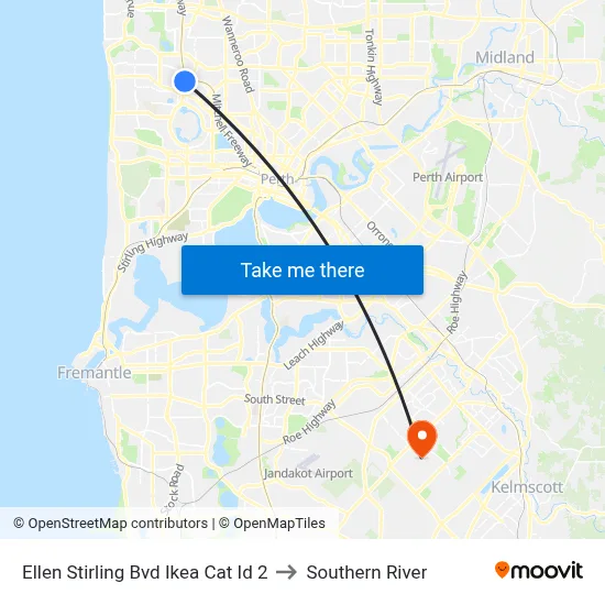 Ellen Stirling Bvd Ikea Cat Id 2 to Southern River map