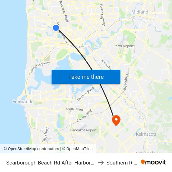 Scarborough Beach Rd After Harborne St to Southern River map