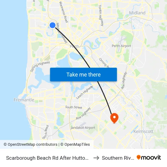 Scarborough Beach Rd After Hutton St to Southern River map