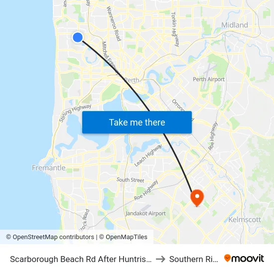 Scarborough Beach Rd After Huntriss Rd to Southern River map