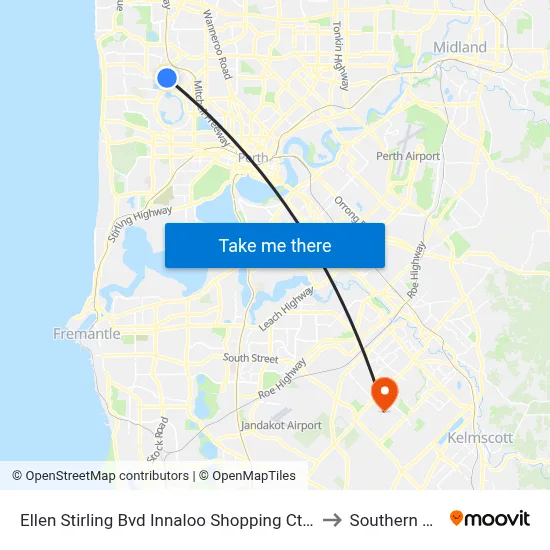 Ellen Stirling Bvd Innaloo Shopping Ctr Cat Id 4 to Southern River map