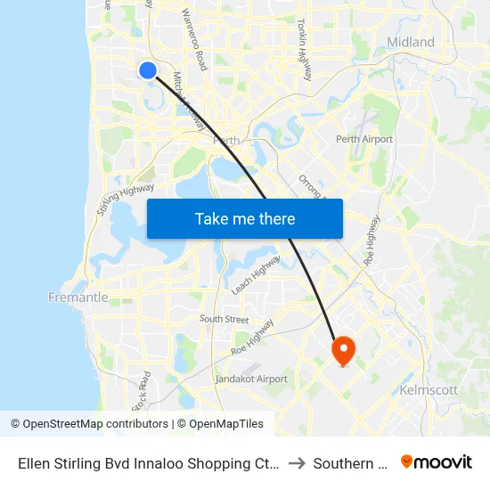 Ellen Stirling Bvd Innaloo Shopping Ctr Cat Id 35 to Southern River map