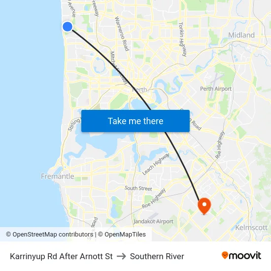 Karrinyup Rd After Arnott St to Southern River map