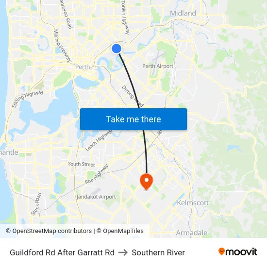 Guildford Rd After Garratt Rd to Southern River map
