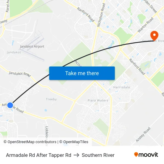 Armadale Rd After Tapper Rd to Southern River map