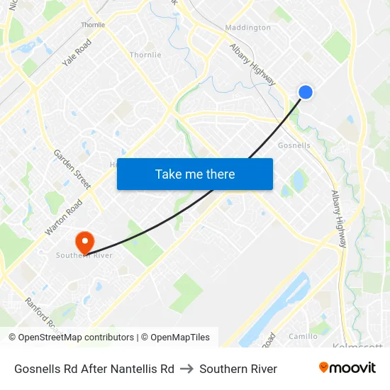 Gosnells Rd After Nantellis Rd to Southern River map