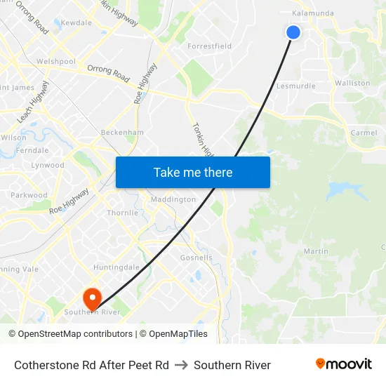Cotherstone Rd After Peet Rd to Southern River map