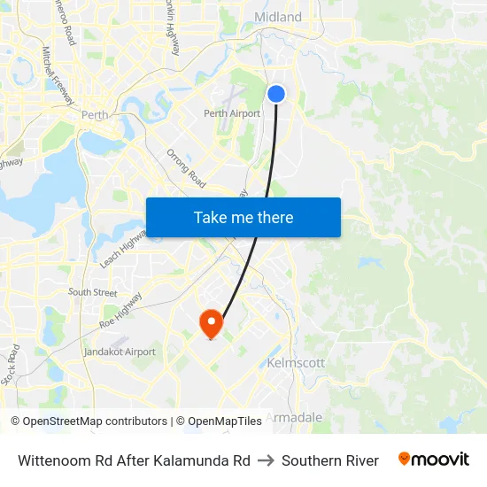 Wittenoom Rd After Kalamunda Rd to Southern River map