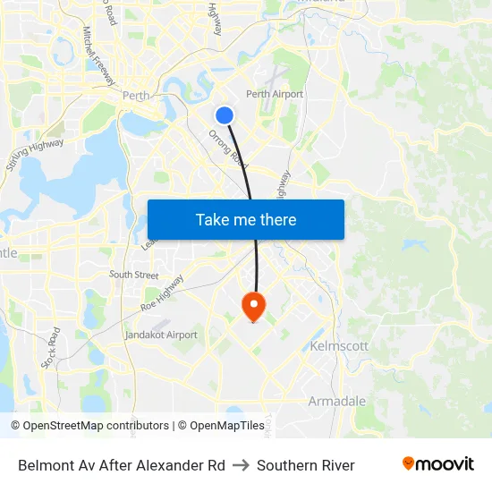 Belmont Av After Alexander Rd to Southern River map