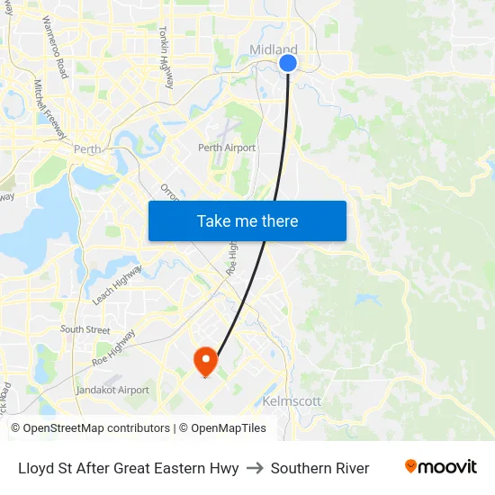 Lloyd St After Great Eastern Hwy to Southern River map