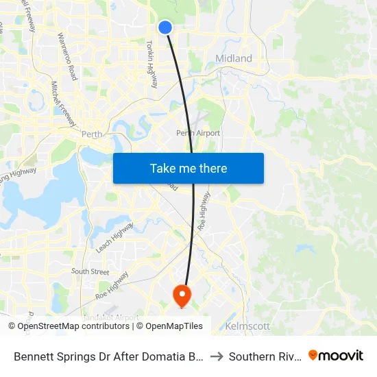 Bennett Springs Dr After Domatia Bvd to Southern River map