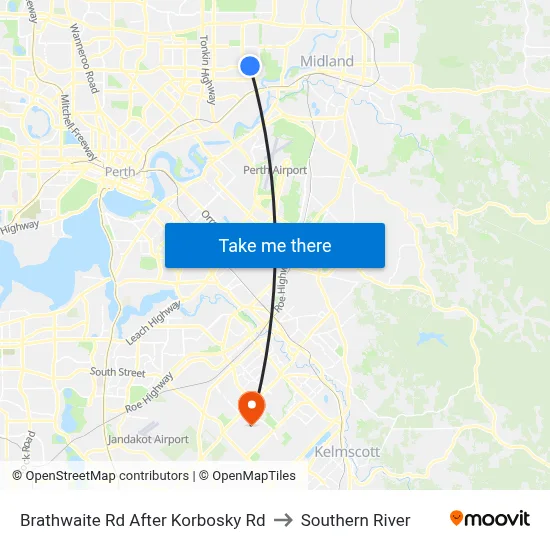 Brathwaite Rd After Korbosky Rd to Southern River map