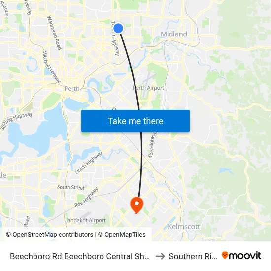 Beechboro Rd Beechboro Central Shop Ctr to Southern River map