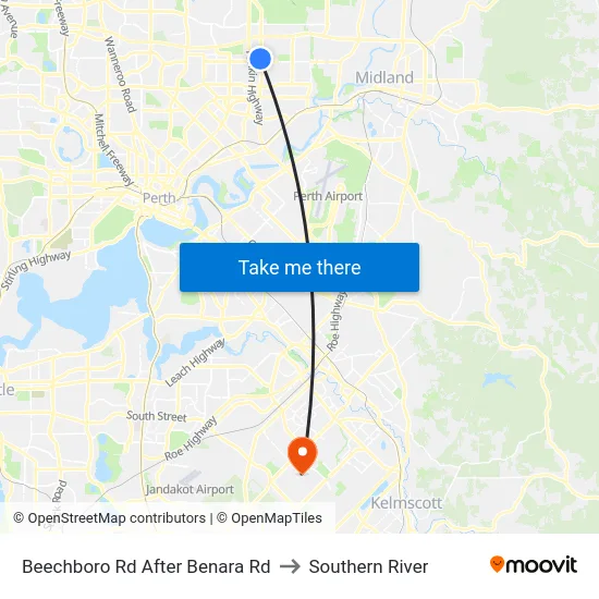 Beechboro Rd After Benara Rd to Southern River map