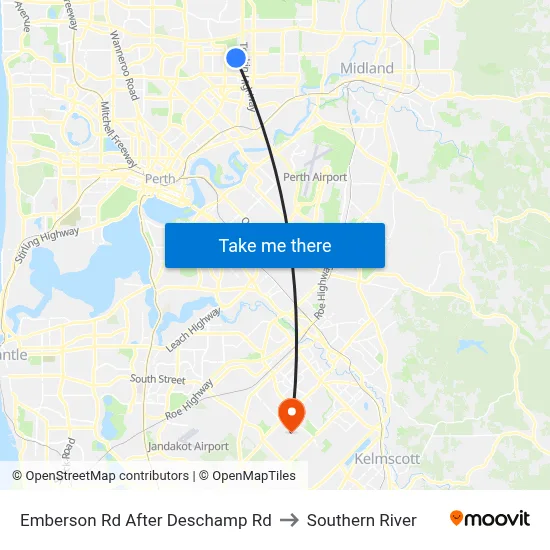 Emberson Rd After Deschamp Rd to Southern River map