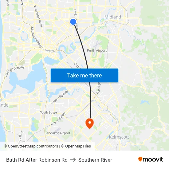 Bath Rd After Robinson Rd to Southern River map