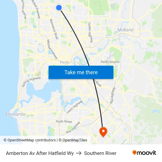 Amberton Av After Hatfield Wy to Southern River map
