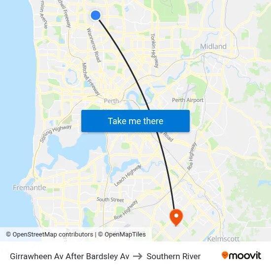 Girrawheen Av After Bardsley Av to Southern River map