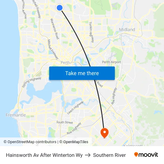 Hainsworth Av After Winterton Wy to Southern River map