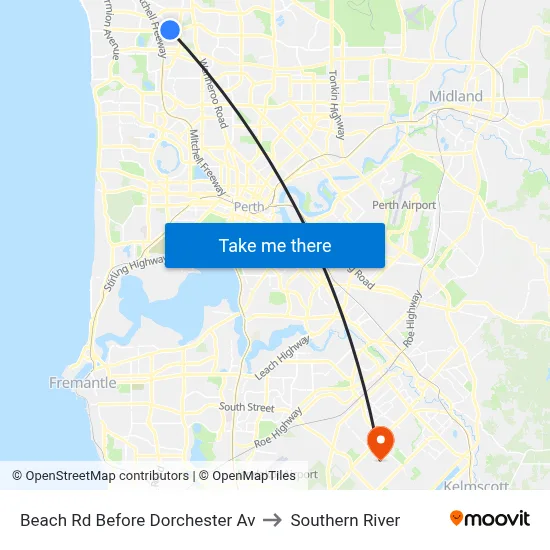 Beach Rd Before Dorchester Av to Southern River map