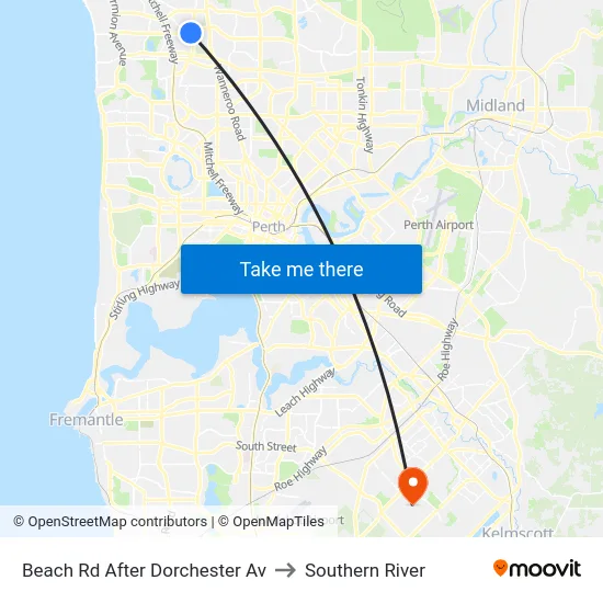 Beach Rd After Dorchester Av to Southern River map