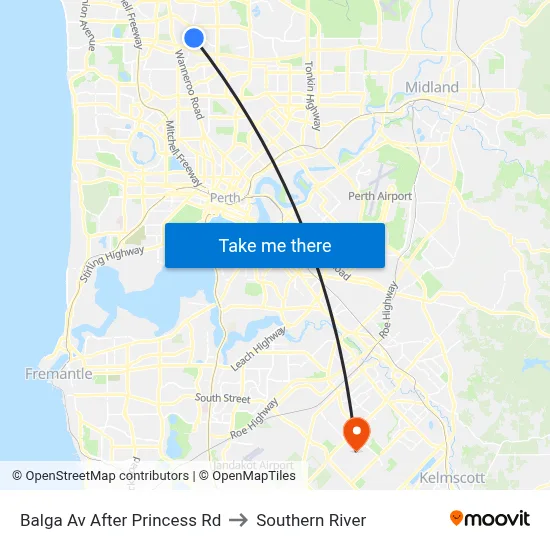 Balga Av After Princess Rd to Southern River map