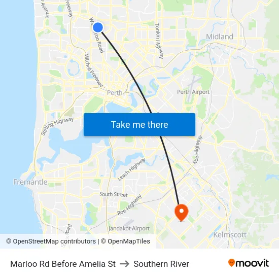 Marloo Rd Before Amelia St to Southern River map