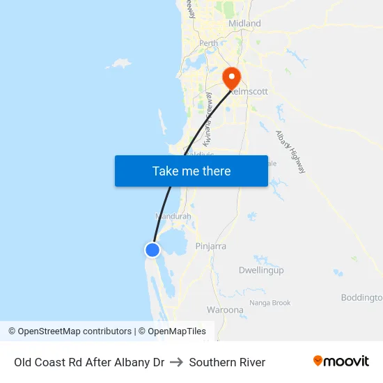 Old Coast Rd After Albany Dr to Southern River map