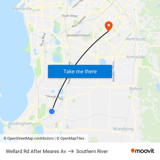 Wellard Rd After Meares Av to Southern River map