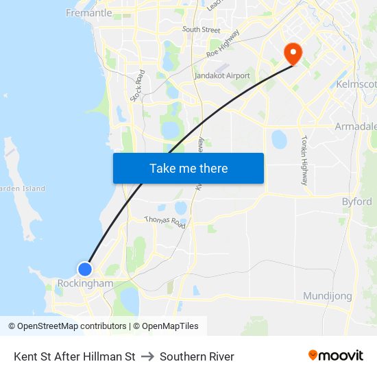 Kent St After Hillman St to Southern River map